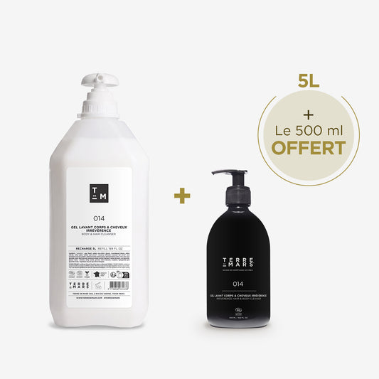 Gel Lavant Corps et Cheveux Irrévérence — 5L. + 500ml Offert
