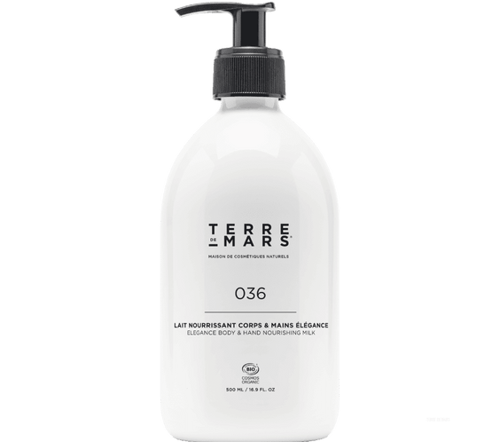 Lait Nourrissant Corps & Mains Elégance - Constitué d’ingrédients biologiques et d’actifs naturels, le lait pour le corps Imminence est adapté pour une utilisation quotidienne. Sa texture délicate, lisse et souple le rend particulièrement agréable à manip