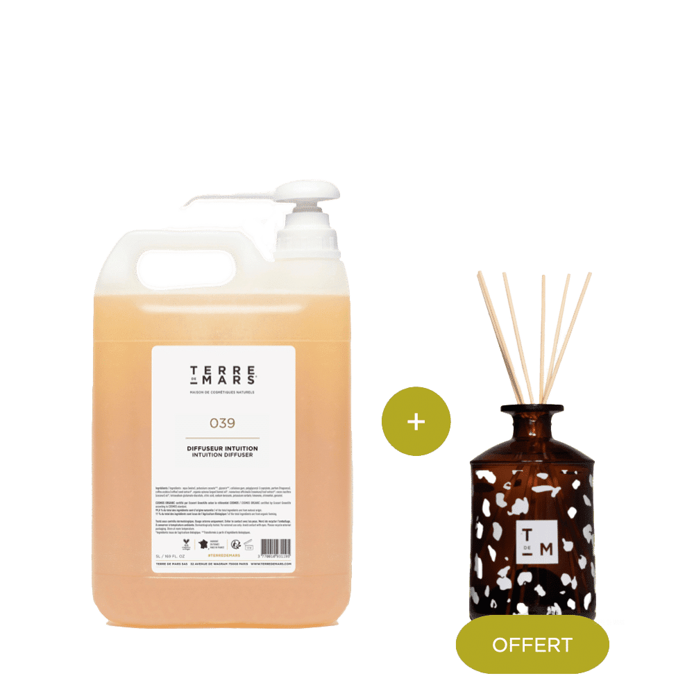 039 Intuition Home Fragrance Diffuser - Designed for large spaces, this 200 ml diffuser with six rattan reeds creates a unique scented atmosphere in your home for 3 to 4 months. This fragrance is created with raw materials