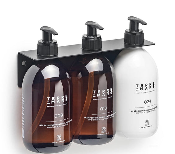 Porte Flacon - Support mural en acier inoxydable pour les flacons 500ml Terre de Mars.