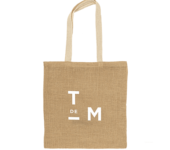 Bag TdeM - Un sac écologique tote bag Terre de Mars réalisé en toile de jute avec des poignées en coton. Dimension 38 x 40cm.
